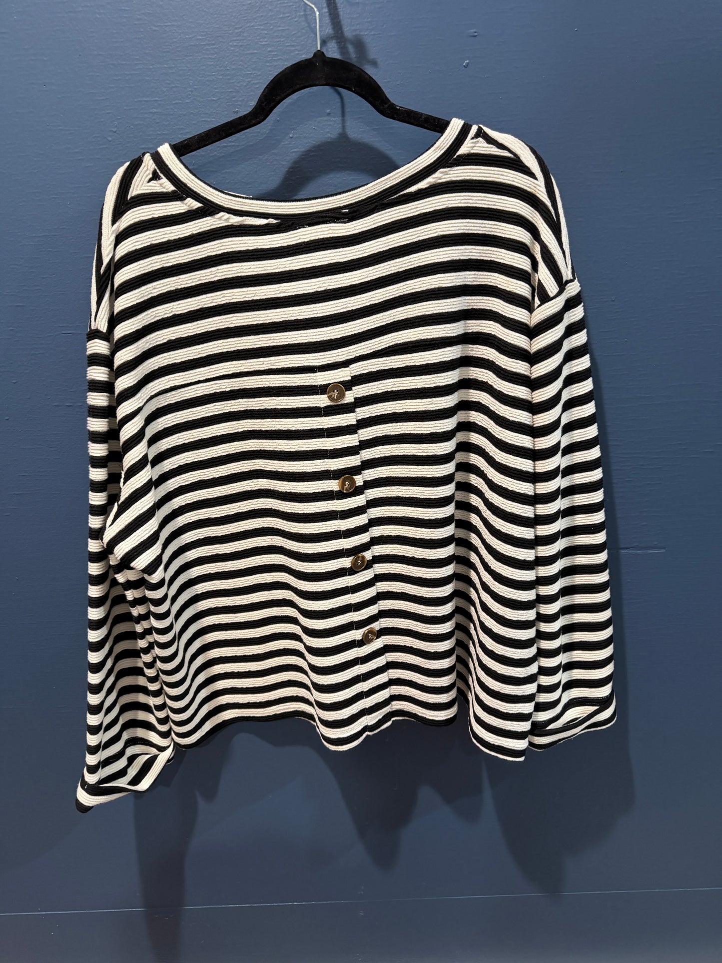 Split Neck Button Back Top