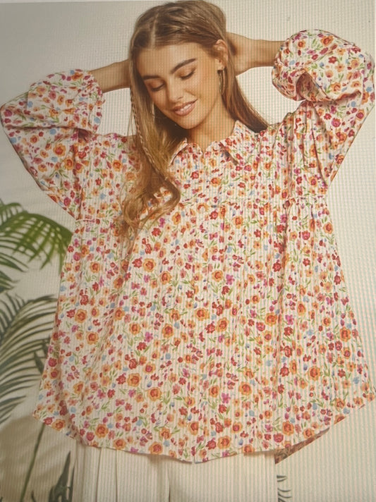Babydoll Ditsy Floral Top