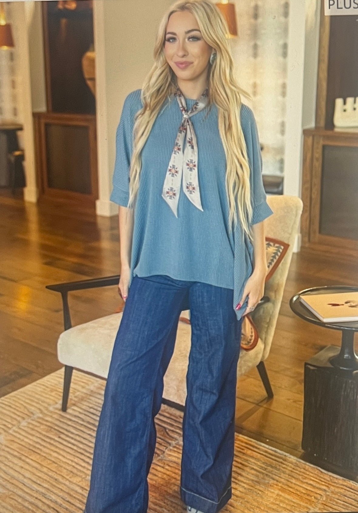 Ribbed Poncho Style Top