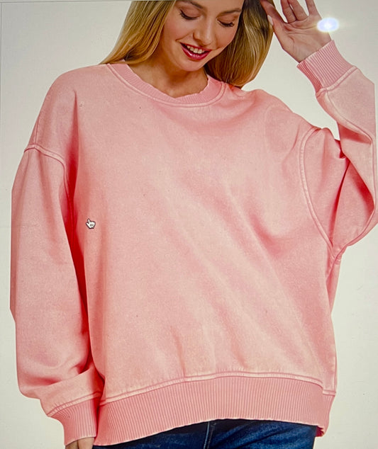 Acid Wash Oversized Sweatshirt