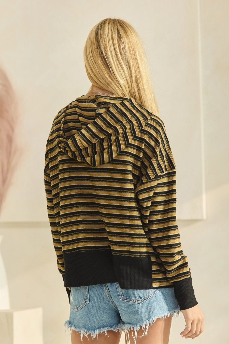 Striped Textured Jacquard Sweatshirt
