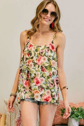 Floral Spaghetti Strap Tank Top