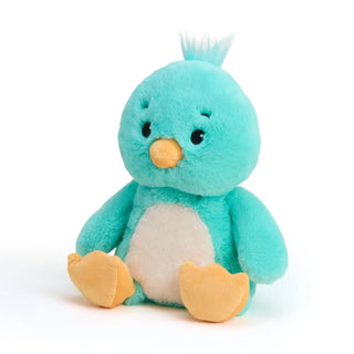 Plush toy penguin with a white belly 