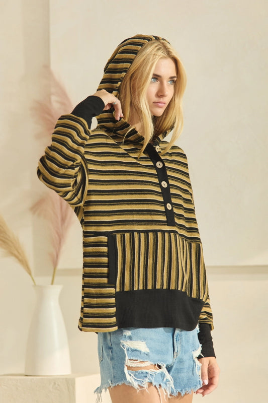 Striped Textured Jacquard Sweatshirt
