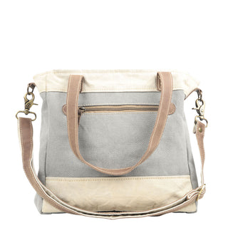 Clea Ray Mixed Fabric Canvas Crossbody Bag