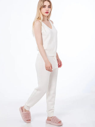 3 Pc. Knit Loungewear Set-Cream