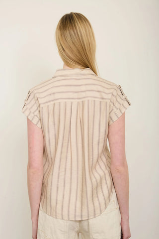 Collared Stripe Woven Top