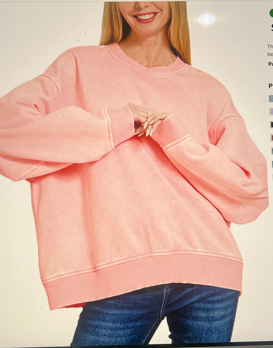 Acid Wash Oversized Sweatshirt