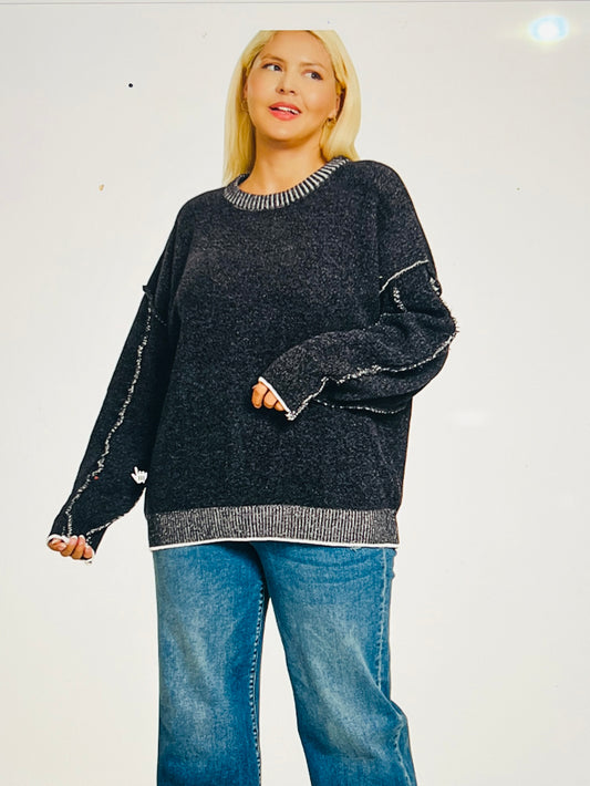 Exposed Seamed Sweater
