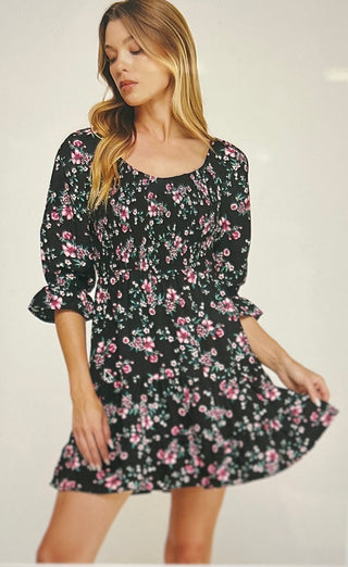 Boho Blossom Mini Dress