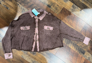 Oversized Cotton Waffle Crop