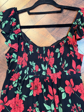 Floral Front Tie Midi Dress