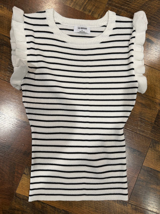 Ruffle Trim Sleeveless Sweater