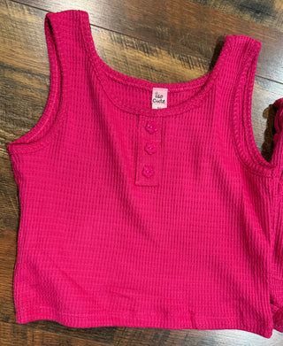 Girl's 2 Pc. Soft Waffle Short Set