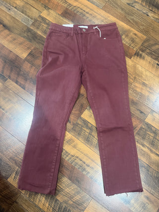 Vervet-High Rise Slim-colored denim-Wine