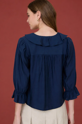 Ruffled V Neck Blouse