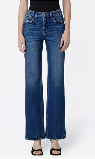 Lovervet High Rise Slim Wide Leg Dark Wash Jean