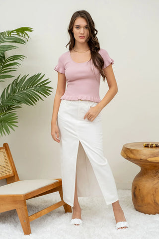 Lettuce Hem Short Sleeve Top