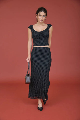 2 Pc. Polka Dot Top & Matching Pencil Skirt