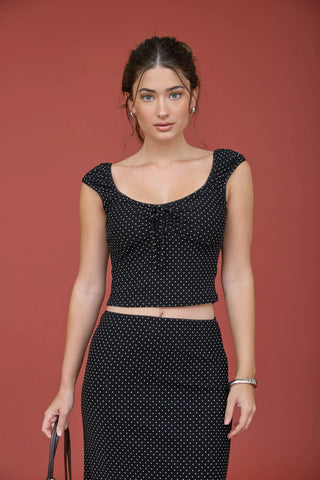 Two-Pc. Polka Dot Top & Pencil Skirt
