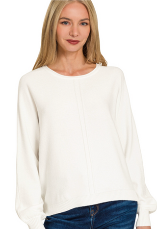 The Viscose Cozy Sweater in White