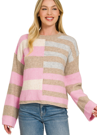 Color block design that's effortlessly on-trend
That little bit of spandex means it moves with you (finally, a sweater that gets it)
Candy Pink colorway that pairs with everything from denim to your favorite white sneakers