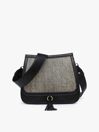 Meet The&nbsp;Bailey Guitar Strap Crossbody, your everyday crossbody with a little extra personality! Vegan leather paired with straw contrast creates an eye-catching mix of textures, while the guitar strap and decorative tassel add a playful finishing touch. From coffee runs to weekend outings, this bag brings effortless style along for the ride.