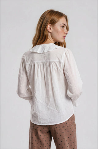 Ruffled V Neck 3/4 sleeve blouse