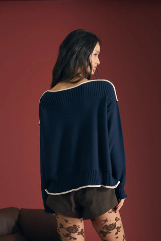 Contrast Trim Sweater