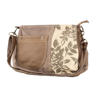 Clea Ray Floral Shoulder Bag- made with repurposed military canvas tents.