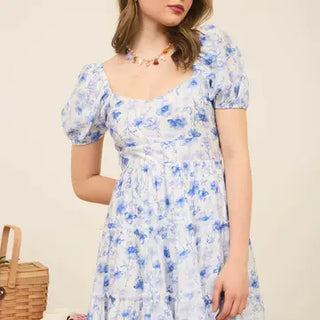 Floral Open Back Mini Dress