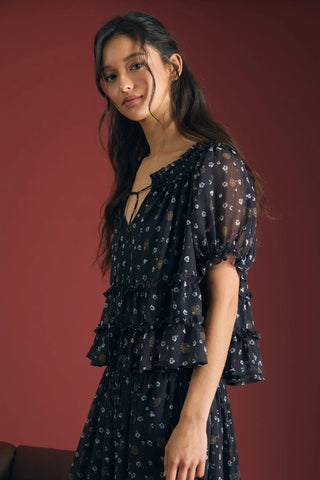 Floral Smocked Puff Sleeve Top