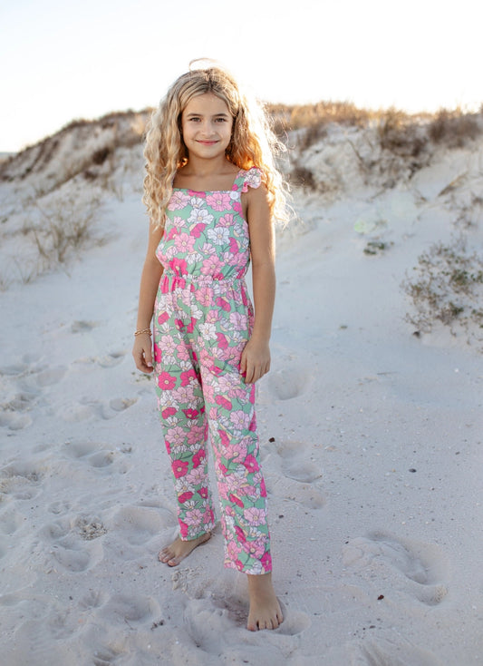 Girl's Summer Pocket Jumpsuit