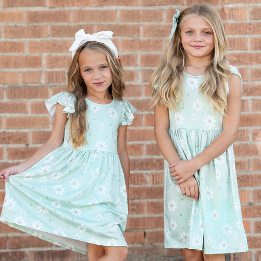 Girl's Spring Flutter Sleeve Dress