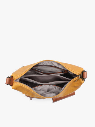 Two-Tone Multi-Compartment Hobo Bag