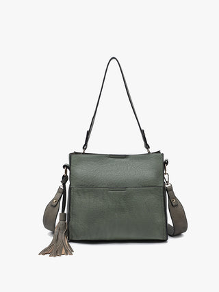 Meet the Lyla bucket bag that brings a little personality to your everyday plans! Crafted from vegan leather, this chic 2-in-1 bag pairs a statement guitar strap with a decorative side tassel for a look that's equal parts playful and polished. From morning coffee runs to weekend shopping, the detachable crossbody strap gives you versatile carrying options to suit your day.