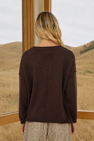 Raw edge Sweater - Chocolate