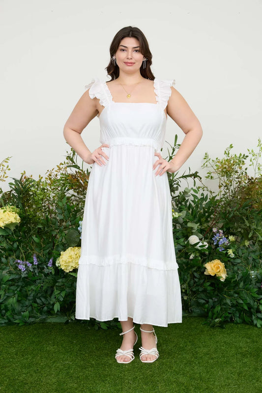 Ruffle Empire Waist Midi Dress