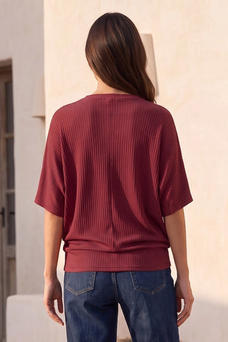 Soft Rib V-Neck Top