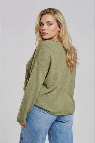 Textured Knit Pullover Sweater